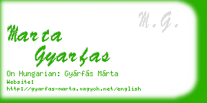 marta gyarfas business card
